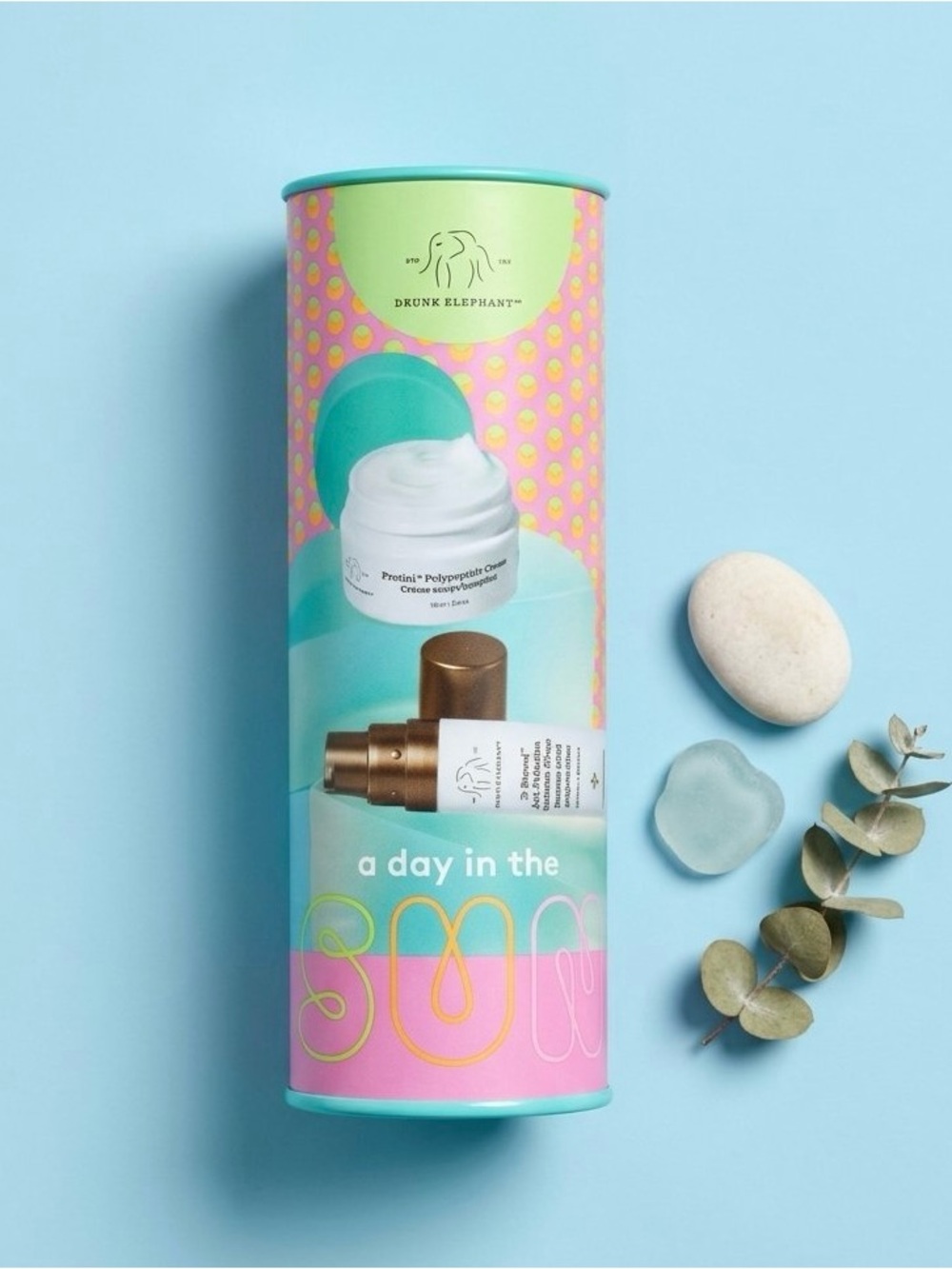 Drunk Elephant • A Day in the Sun Skincare Set • Protini Cream & D-Bronzi Drops